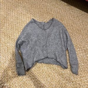 gray vintage free people sweater! so comfy and cute!